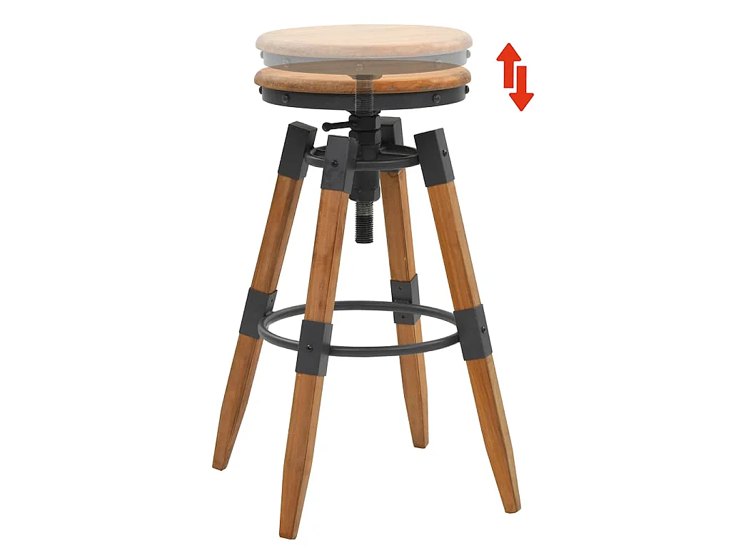 Tabourets de bar lot de 2 bois de sapin solide