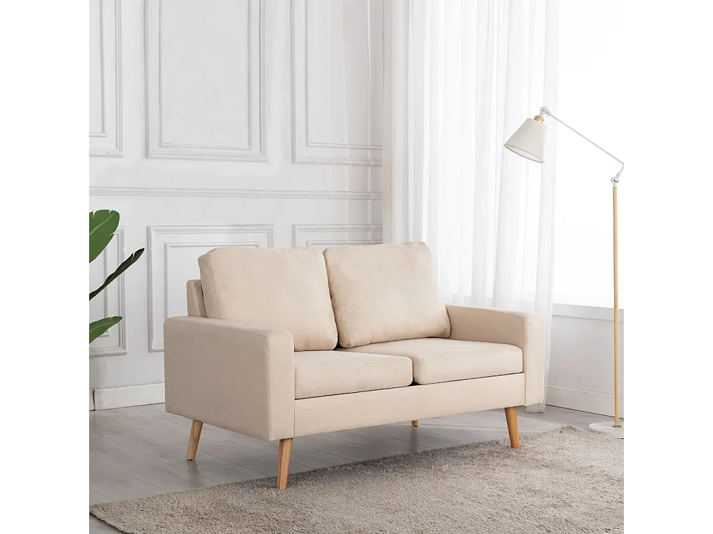 2-Sitzer-Sofa Creme Stoff