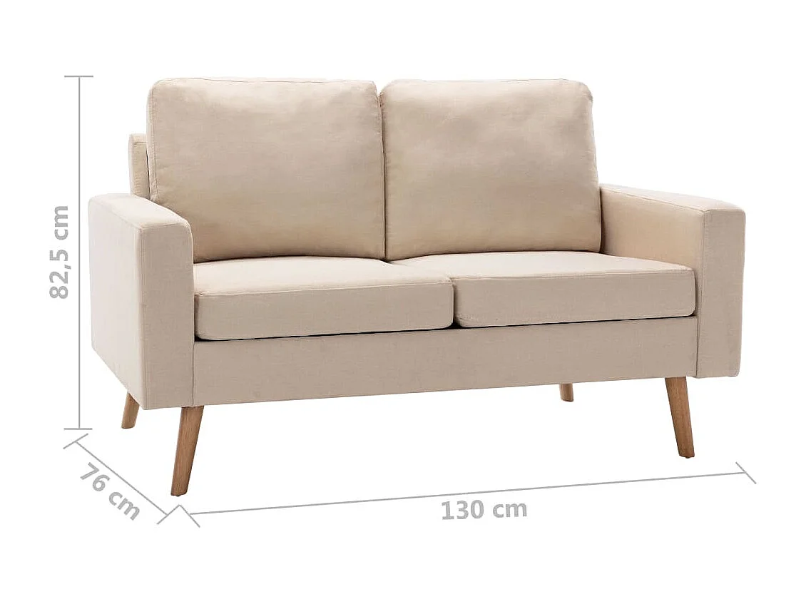 2-Sitzer-Sofa Creme Stoff