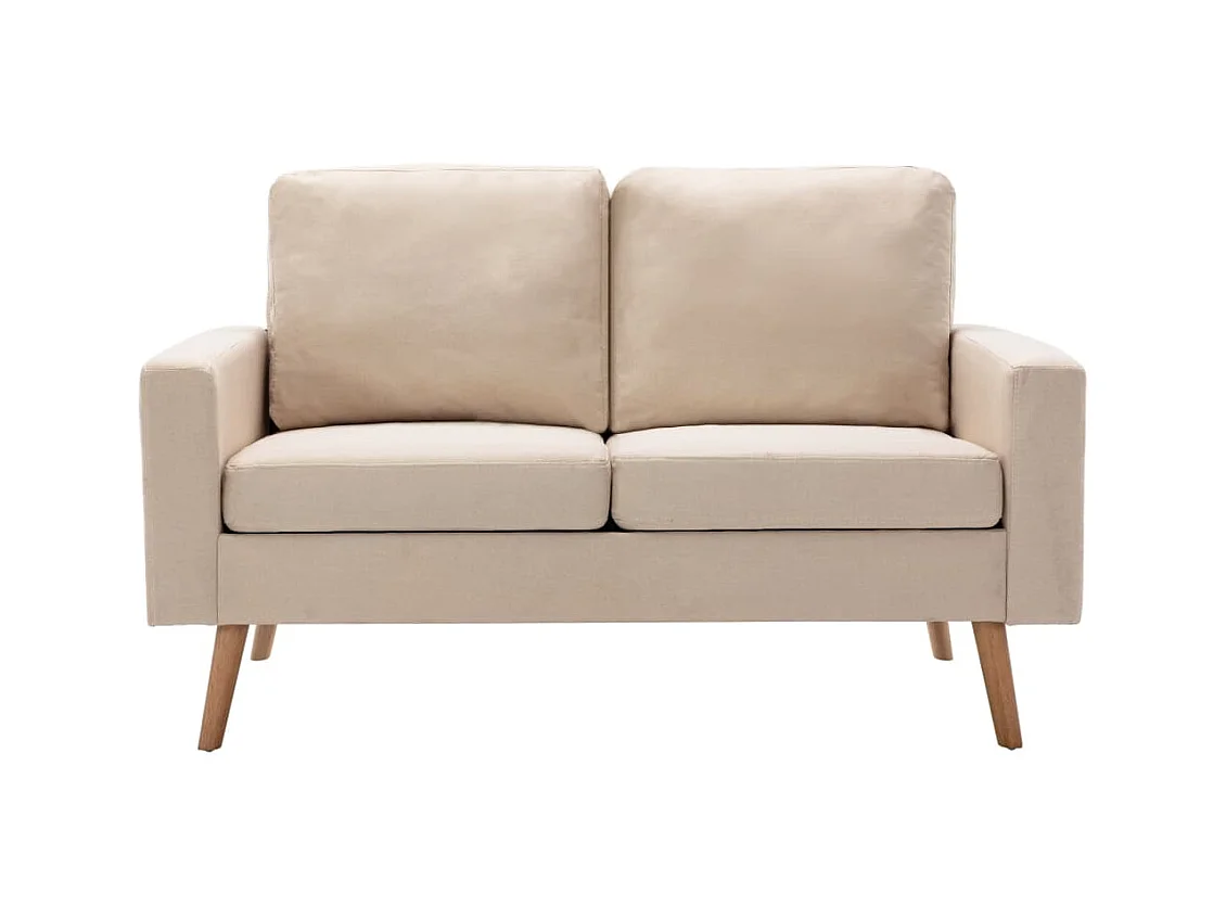 Sofá de 2 plazas de tela crema