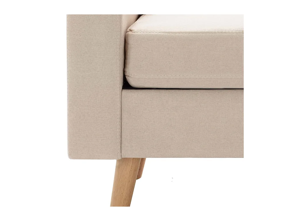 Sofá de 2 plazas de tela crema