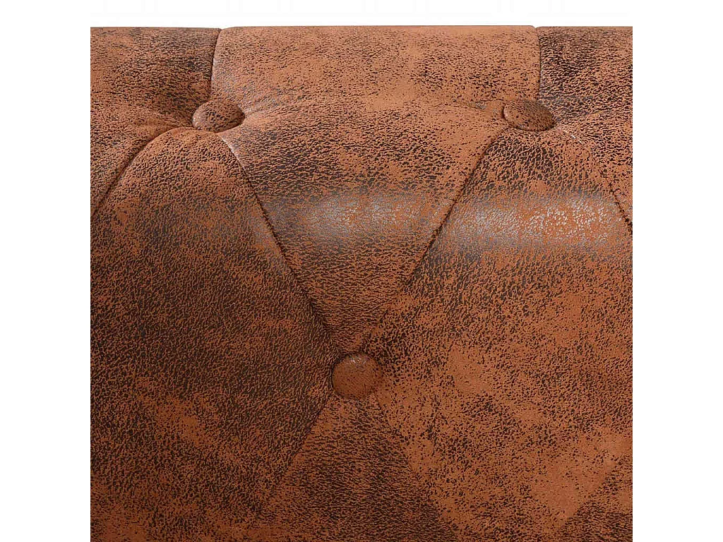 Canapé d'angle Chesterfield 6 Places Cuir artificiel Marron