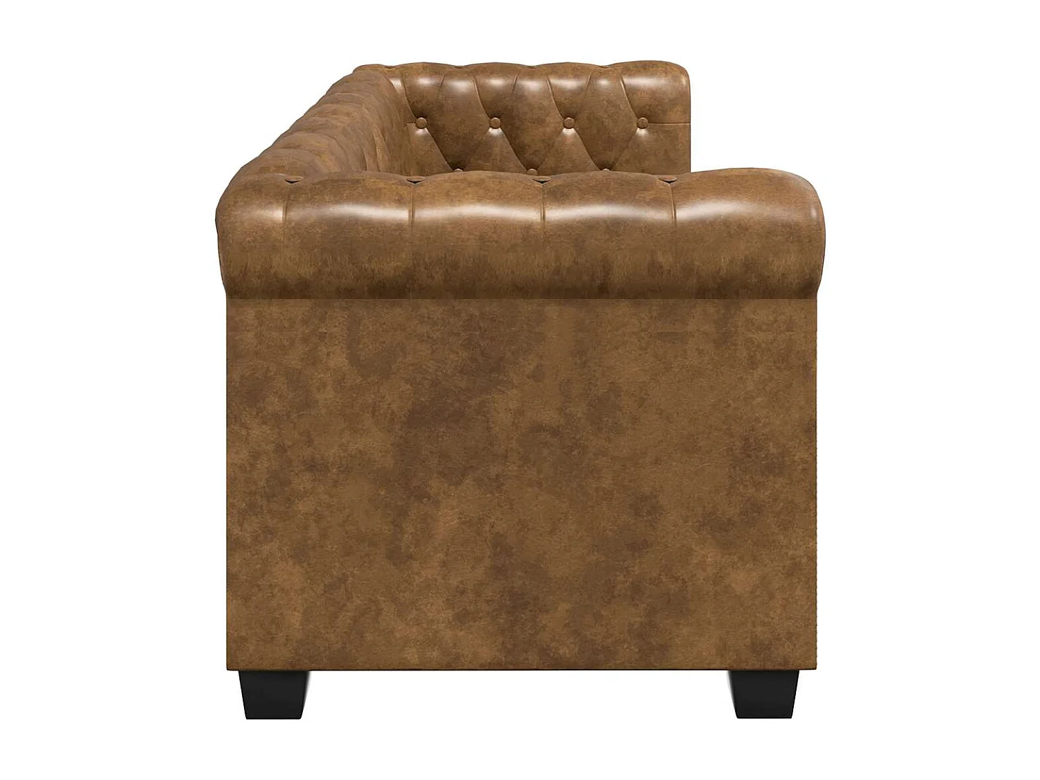 Canapé Chesterfield 2 places cuir artificiel marron