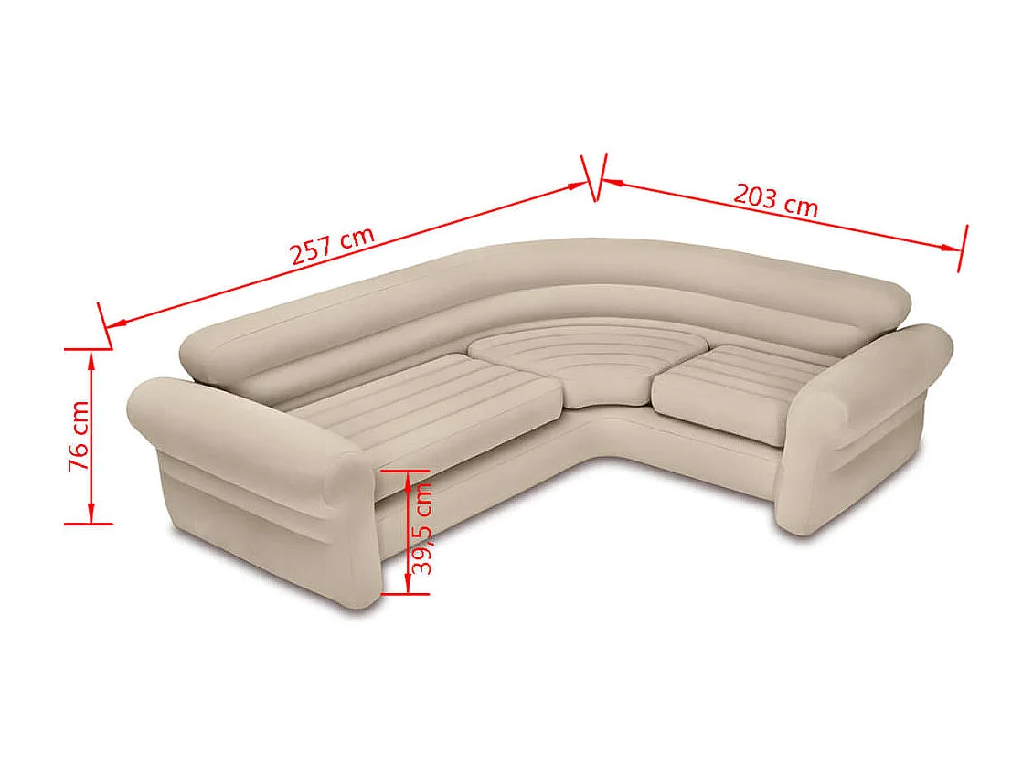 Canapé d'angle gonflable 257x203x76 cm 68575NP