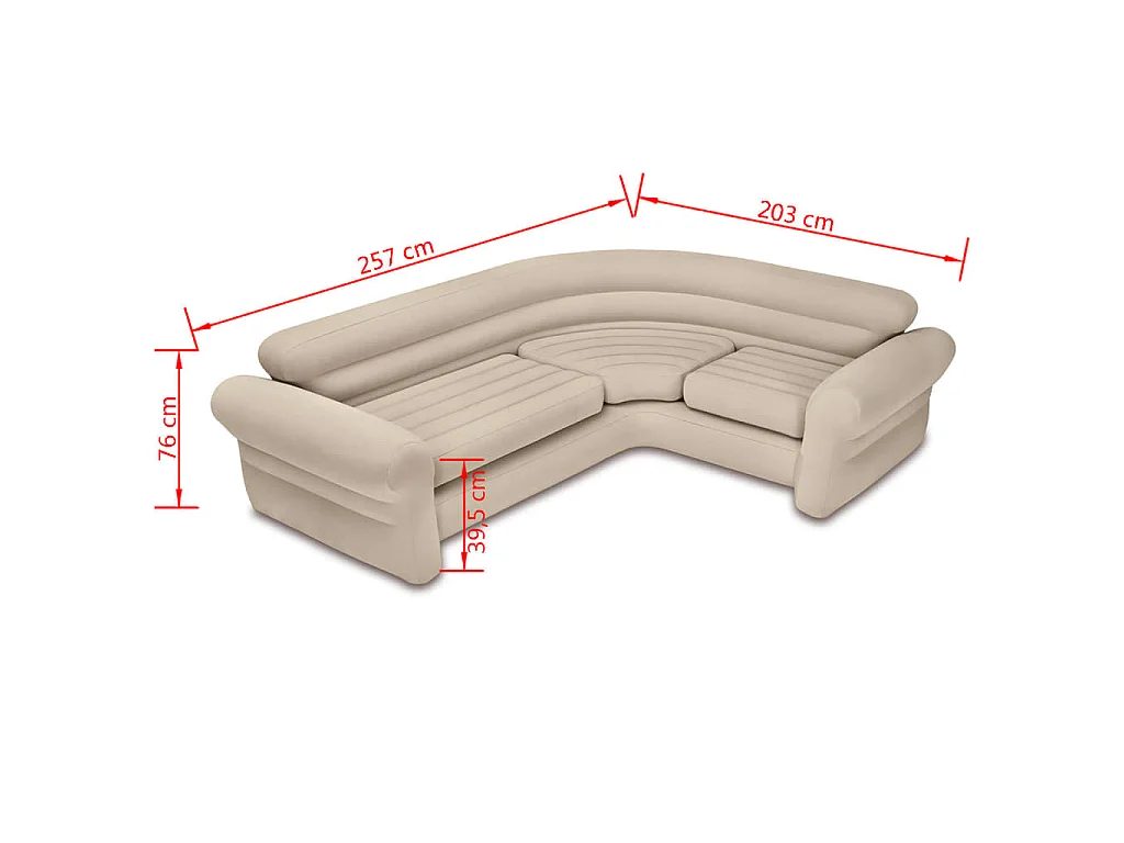 Canapé d'angle gonflable 257x203x76 cm 68575NP