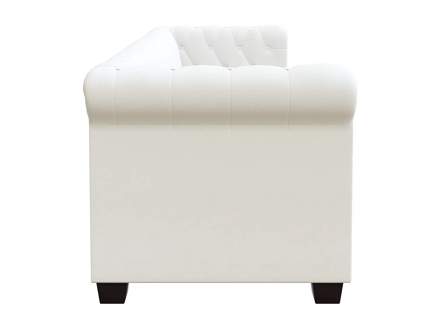 Canapé Chesterfield à 3 places cuir synthétique blanc
