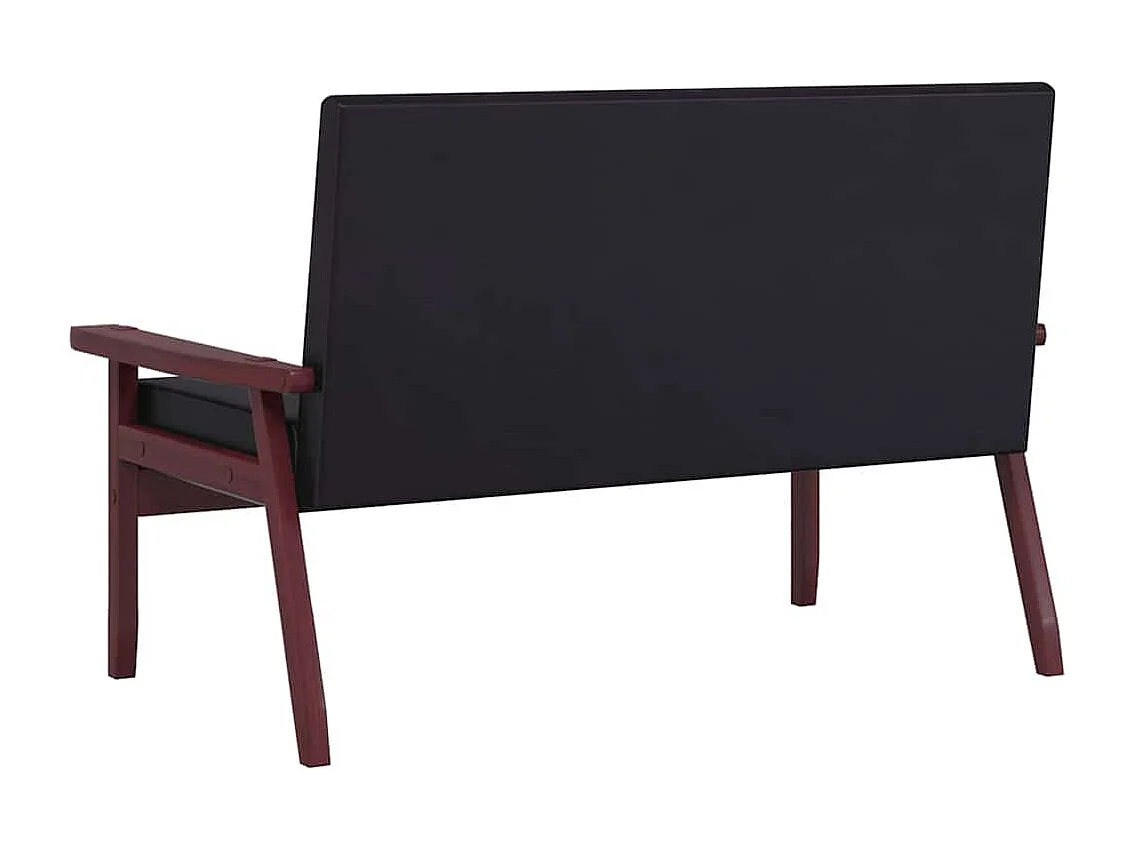 Canapé à 2 places Noir Similicuir