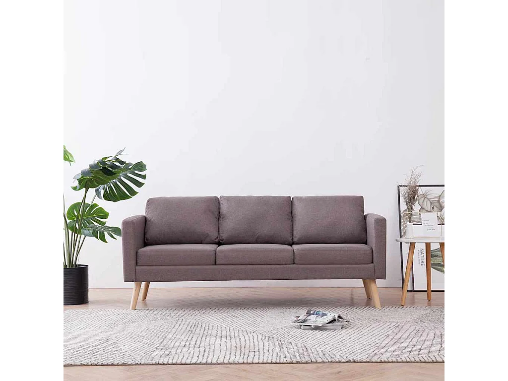 Driezitsbank stof taupe