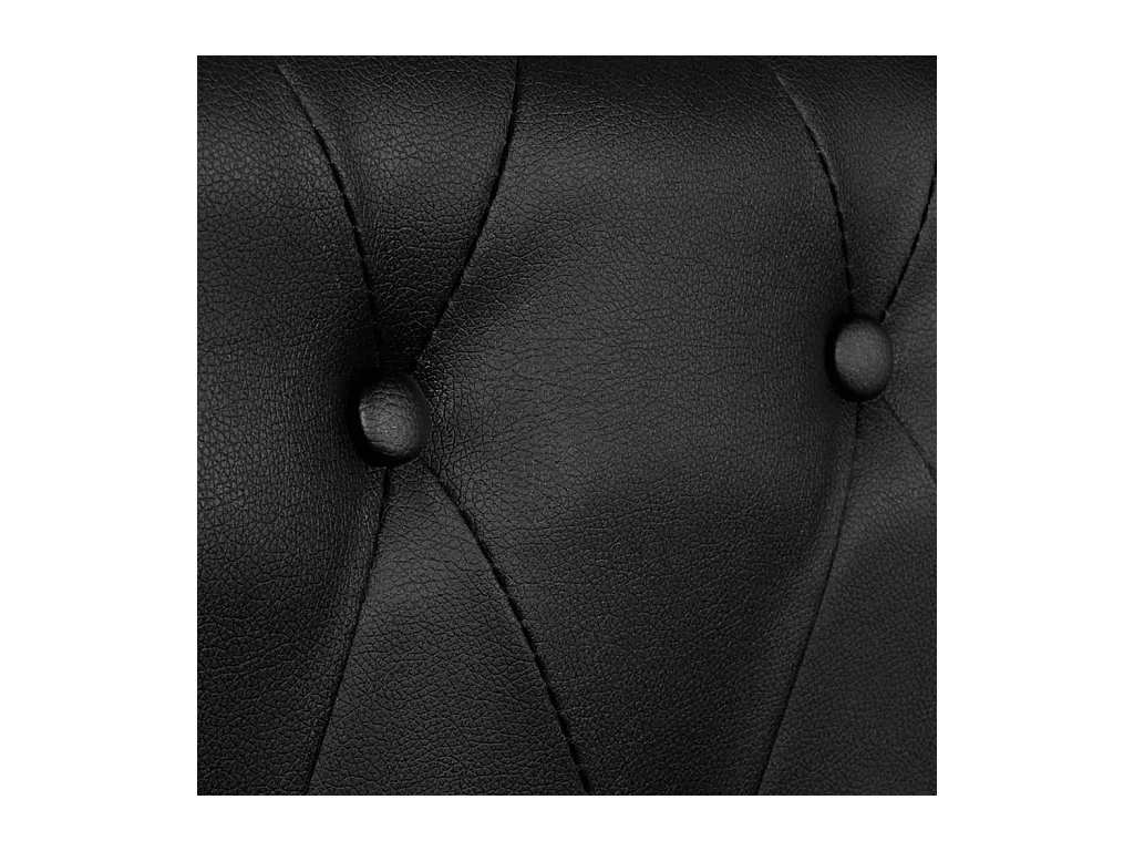 Chesterfield-Sofa 2-Sitzer Kunstleder Schwarz