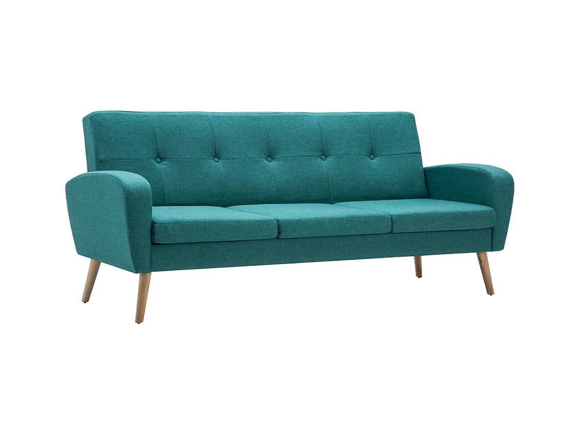 Sofá de 3 lugares em tecido verde