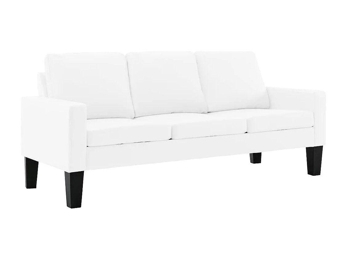 Sofá de 3 lugares couro artificial branco