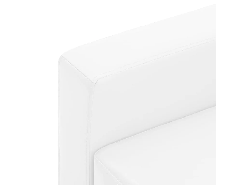 Sofá de 3 lugares couro artificial branco