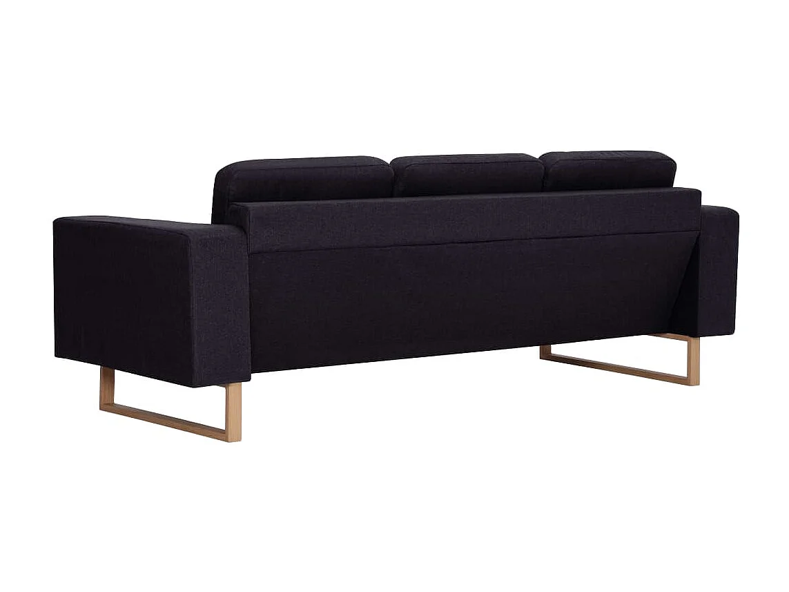3-Sitzer-Sofa Stoff Schwarz