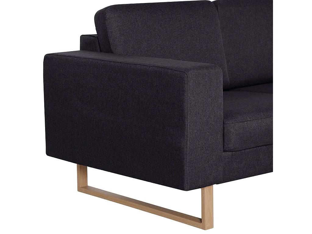 3-Sitzer-Sofa Stoff Schwarz