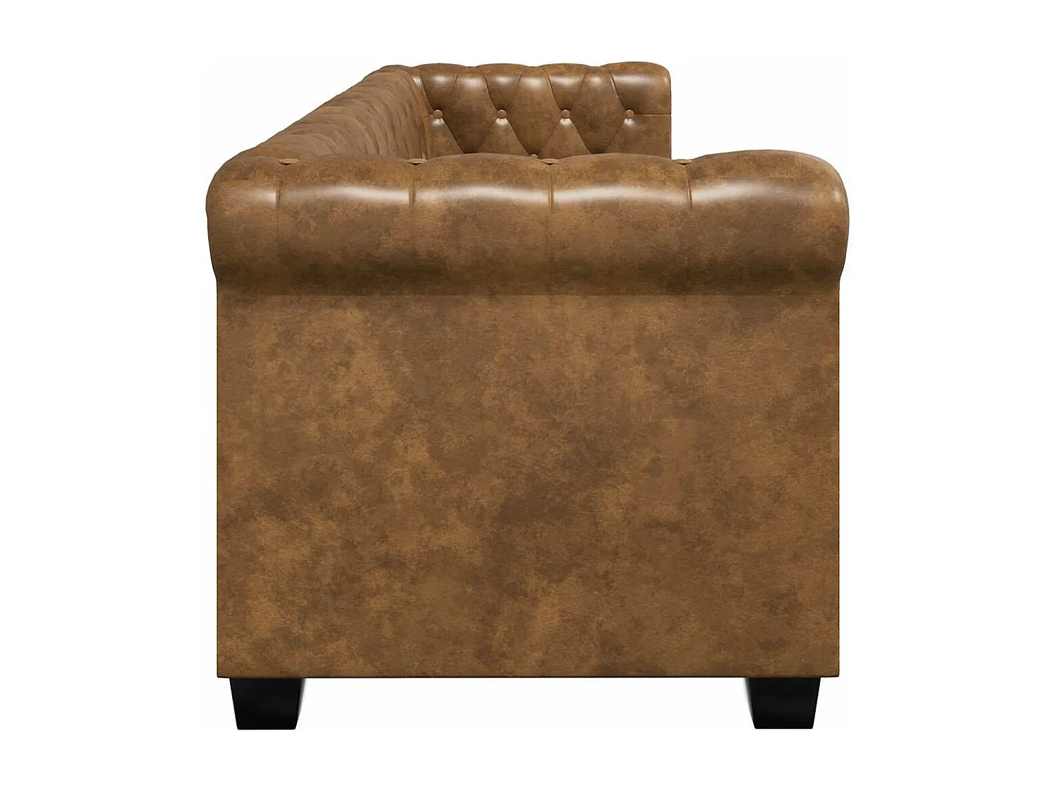 Canapé Chesterfield 3 places cuir artificiel marron