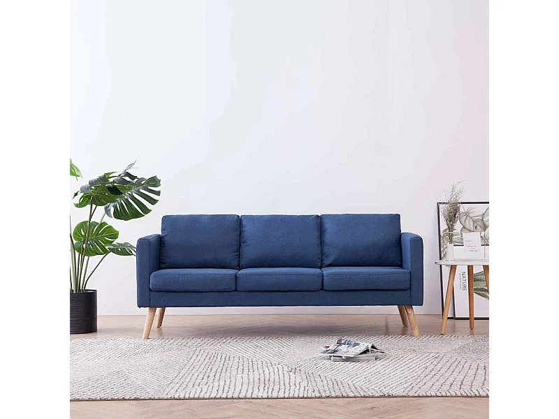 Driezitsbank stof blauw