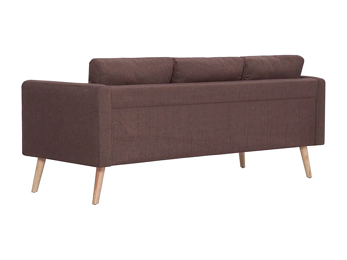 Canapé à 3 places tissu marron