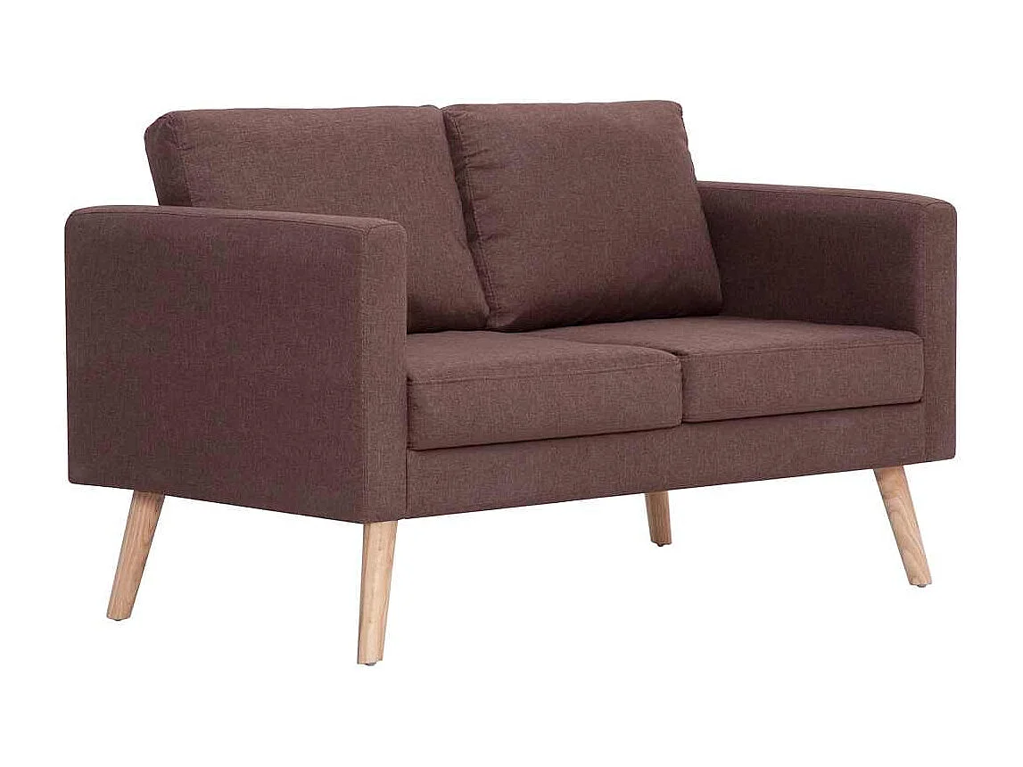 Canapé à 2 places Tissu Marron