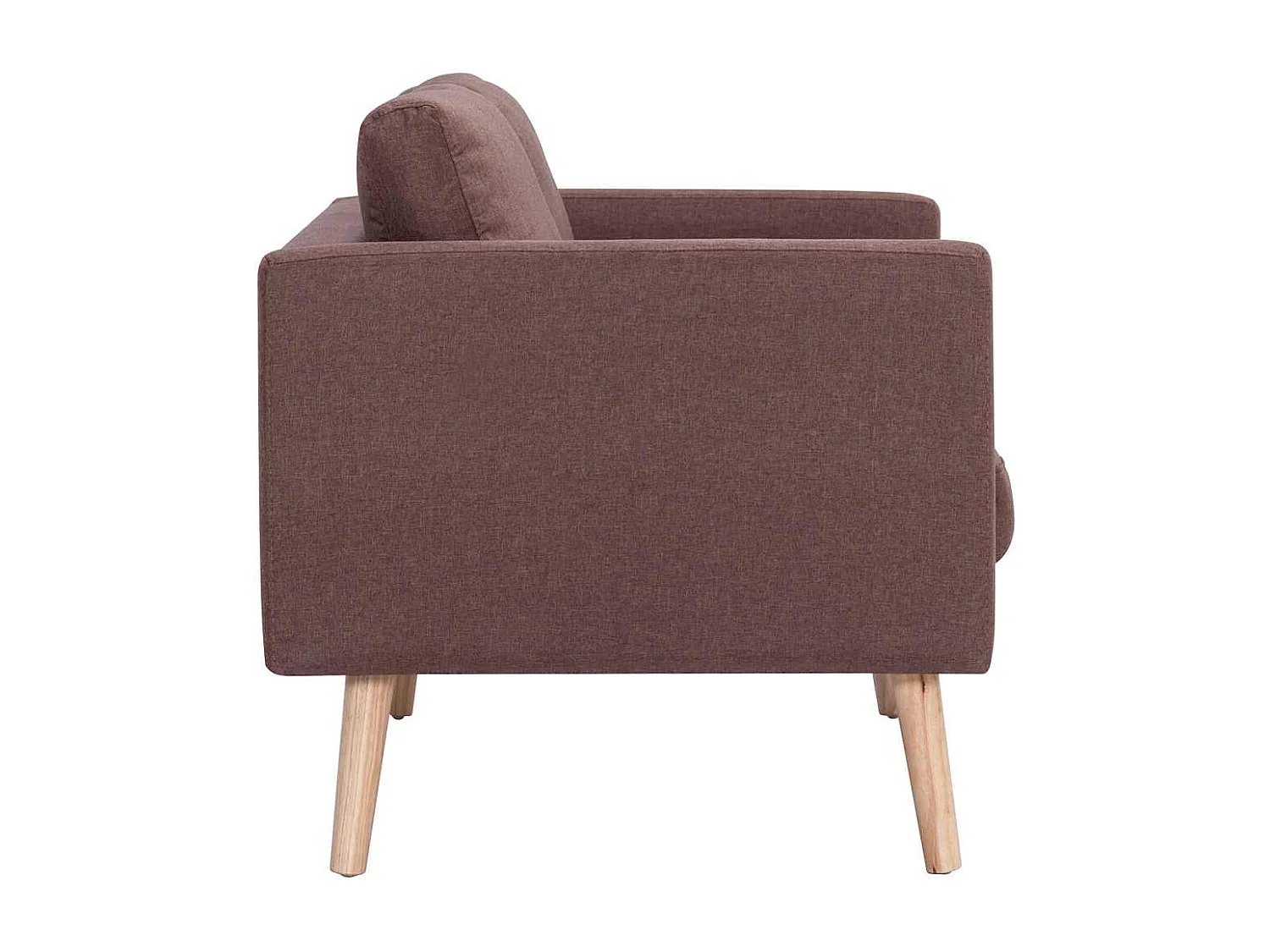 Canapé à 2 places Tissu Marron