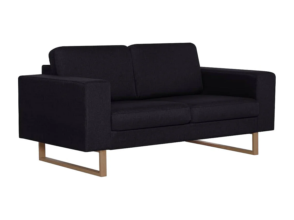 2-Sitzer-Sofa Stoff Schwarz