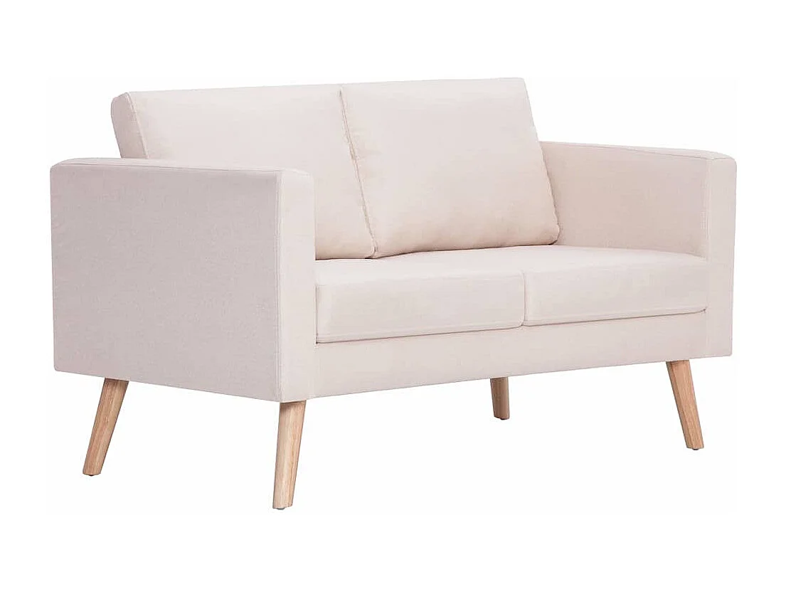 2-Sitzer-Sofa Stoff Cremeweiß