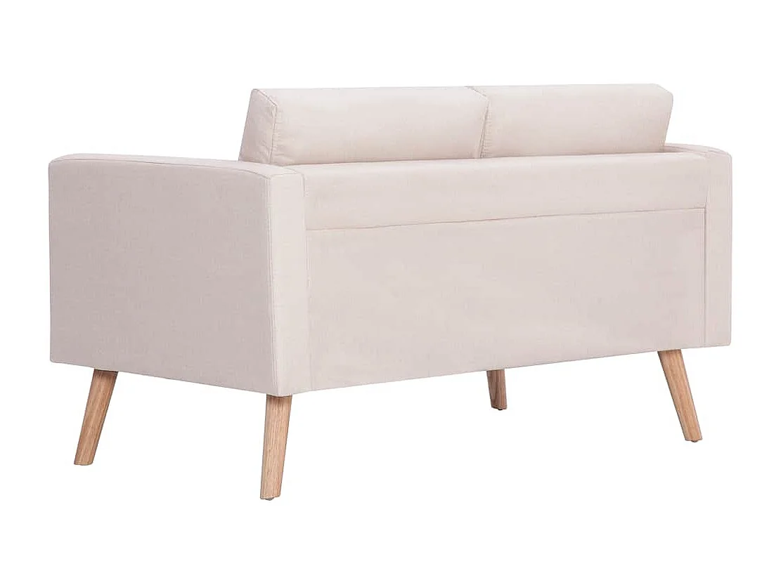 2-Sitzer-Sofa Stoff Cremeweiß