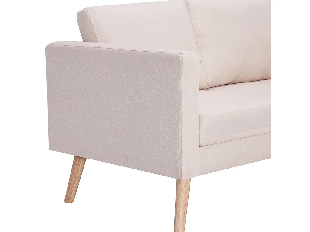 2-Sitzer-Sofa Stoff Cremeweiß