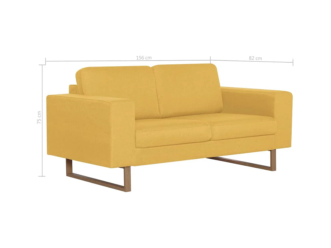 Canapé à 2 places tissu jaune