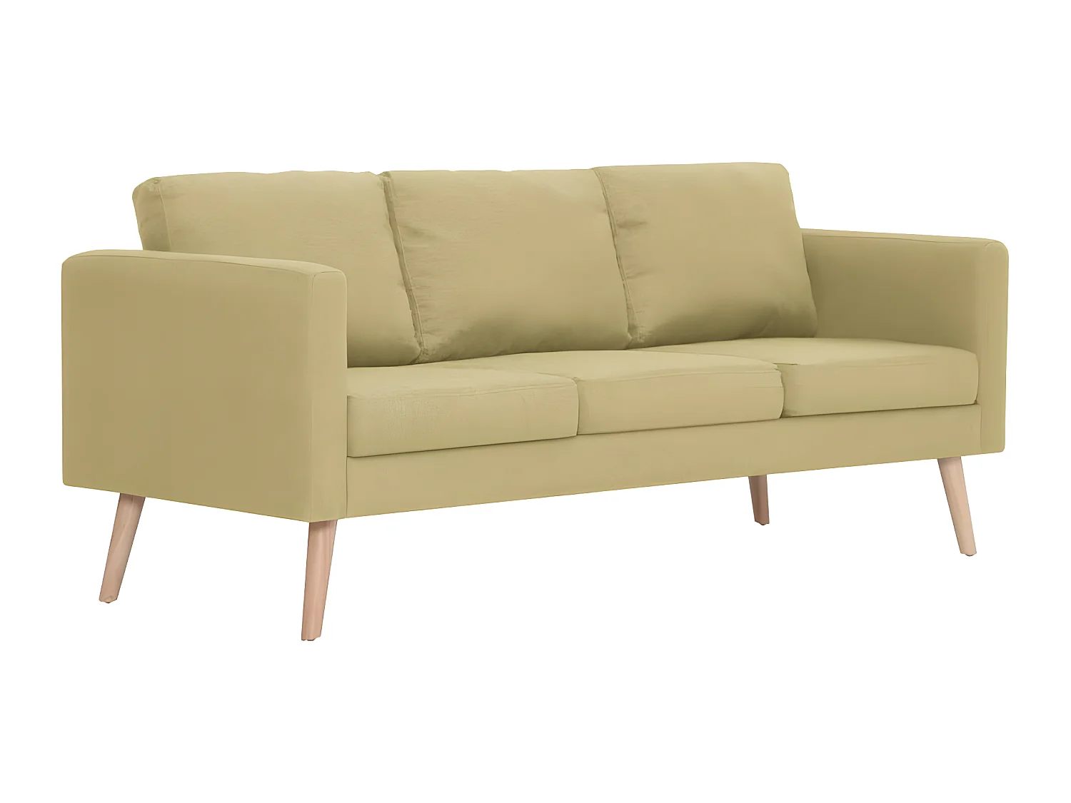 Sofá de 3 lugares em tecido verde