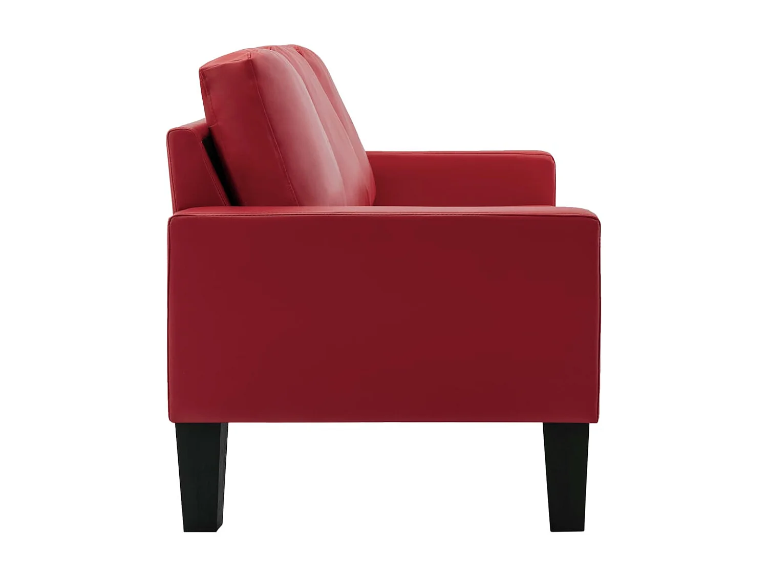 Sofá de 3 lugares couro artificial vermelho