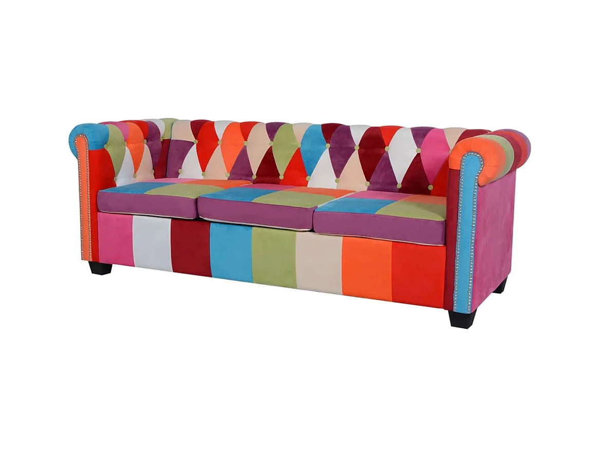 Canapé Chesterfield 3 places tissu