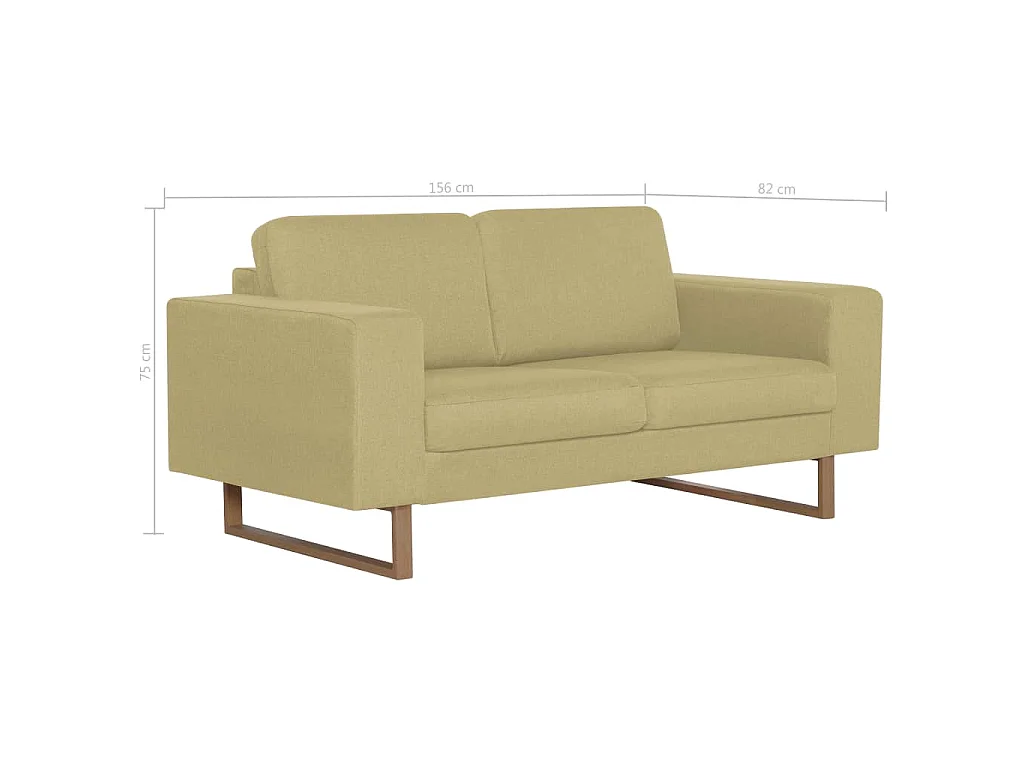 2-Sitzer-Sofa Stoff Grün