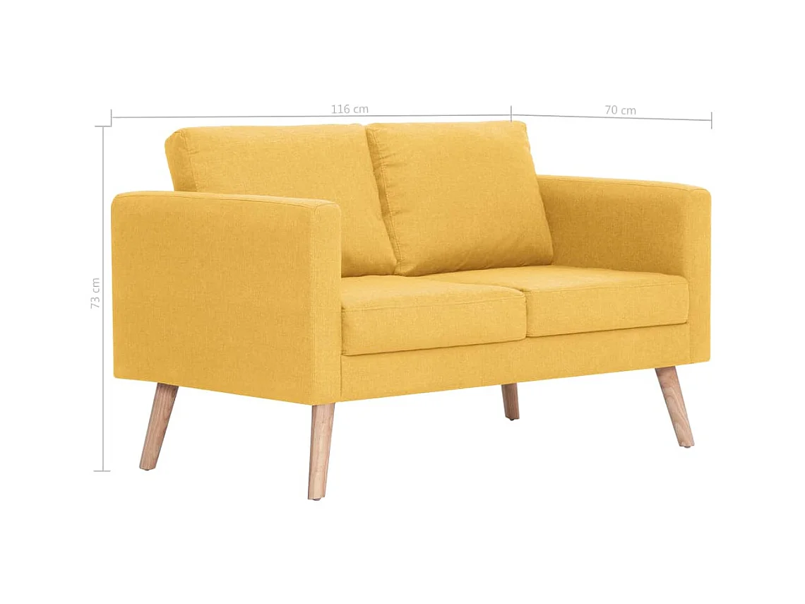 Tweezitsbank stof geel