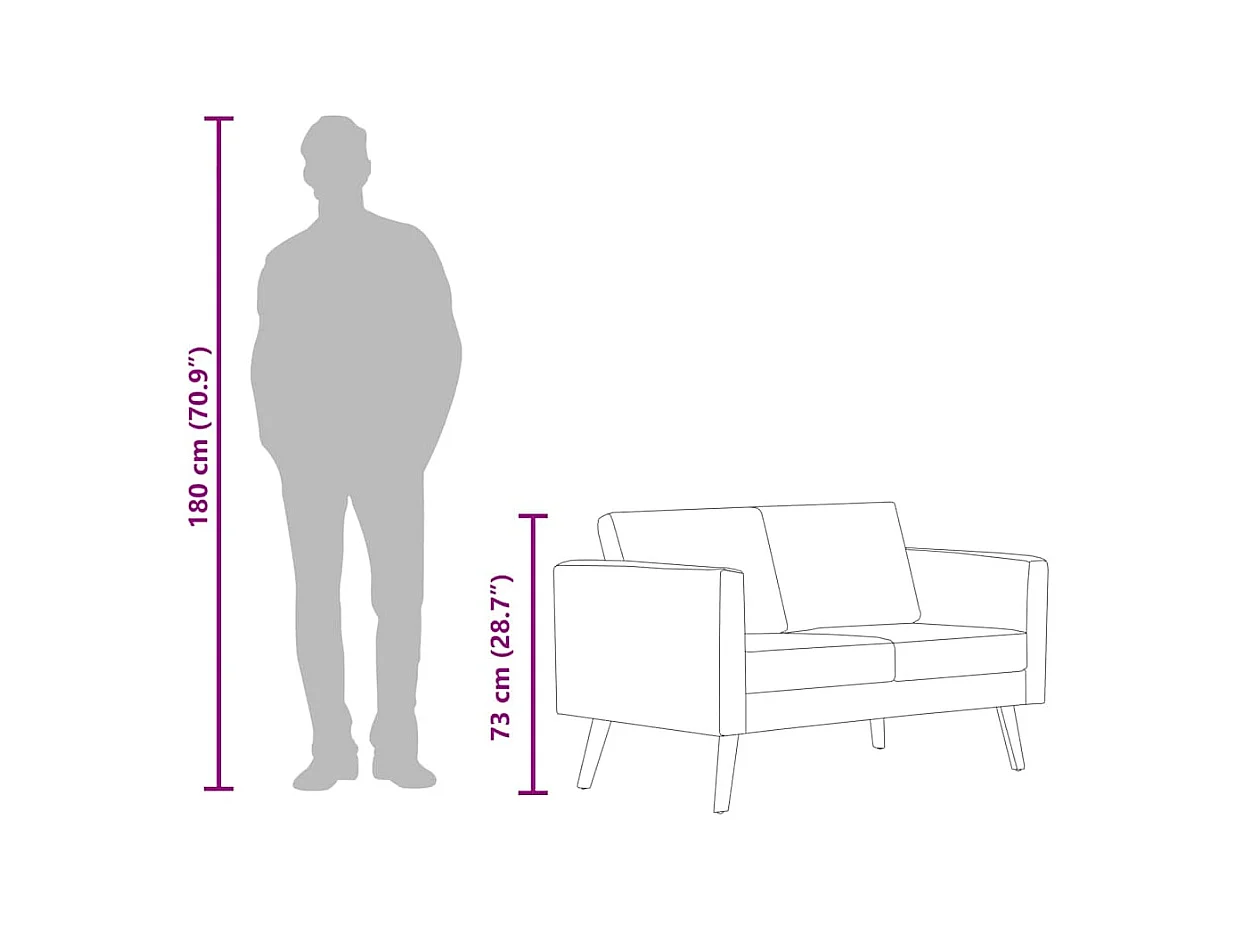 Tweezitsbank stof geel