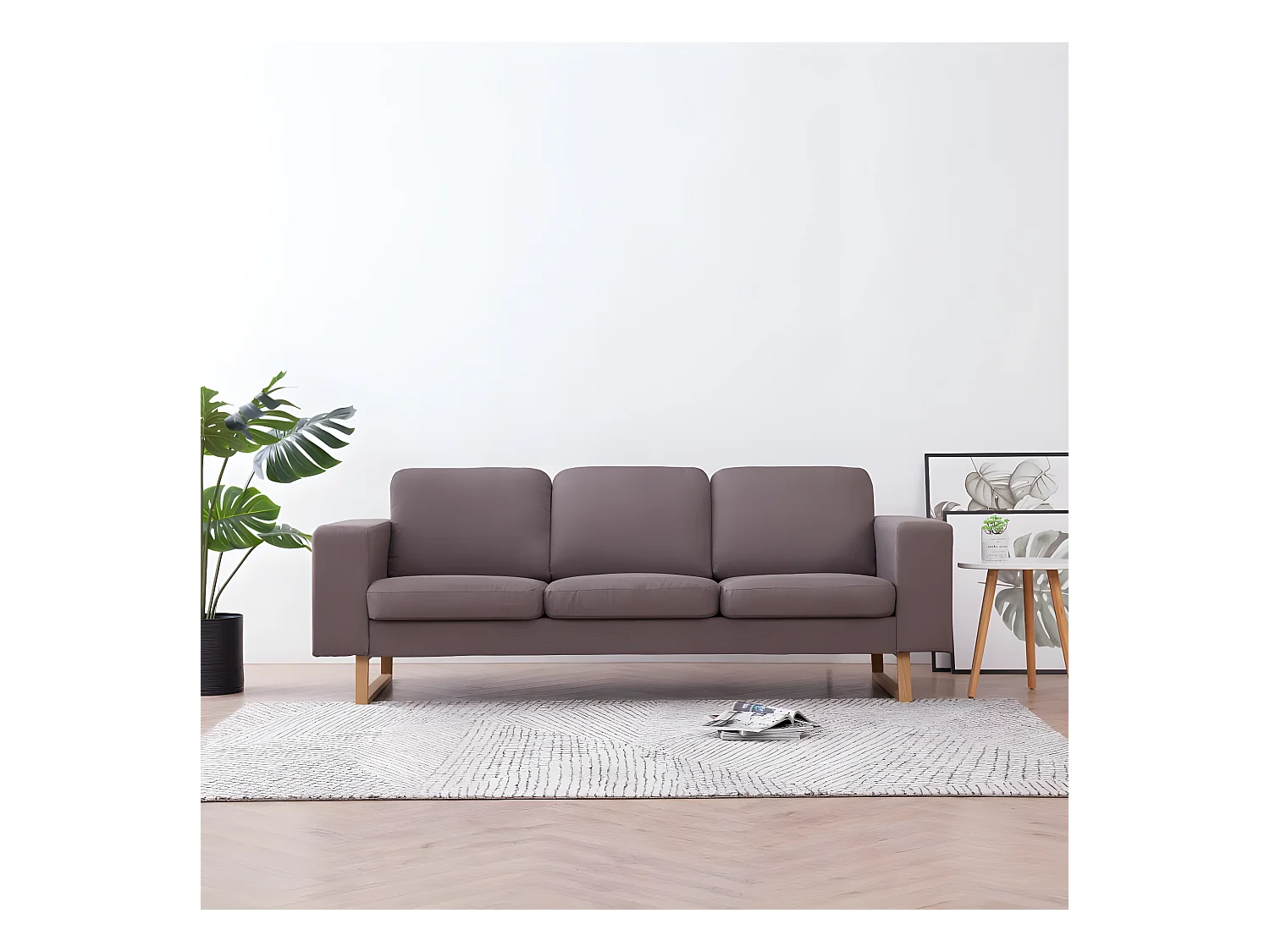 Driezitsbank stof taupe