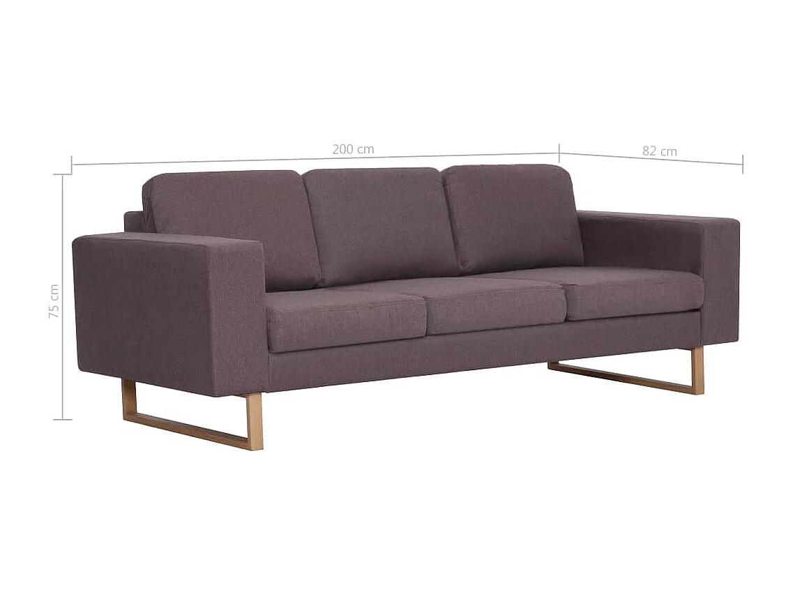 3-Sitzer-Sofa Stoff Taupe