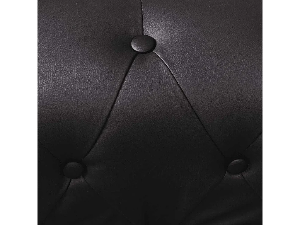 Canapé d'angle Chesterfield 5 places Cuir synthétique Noir