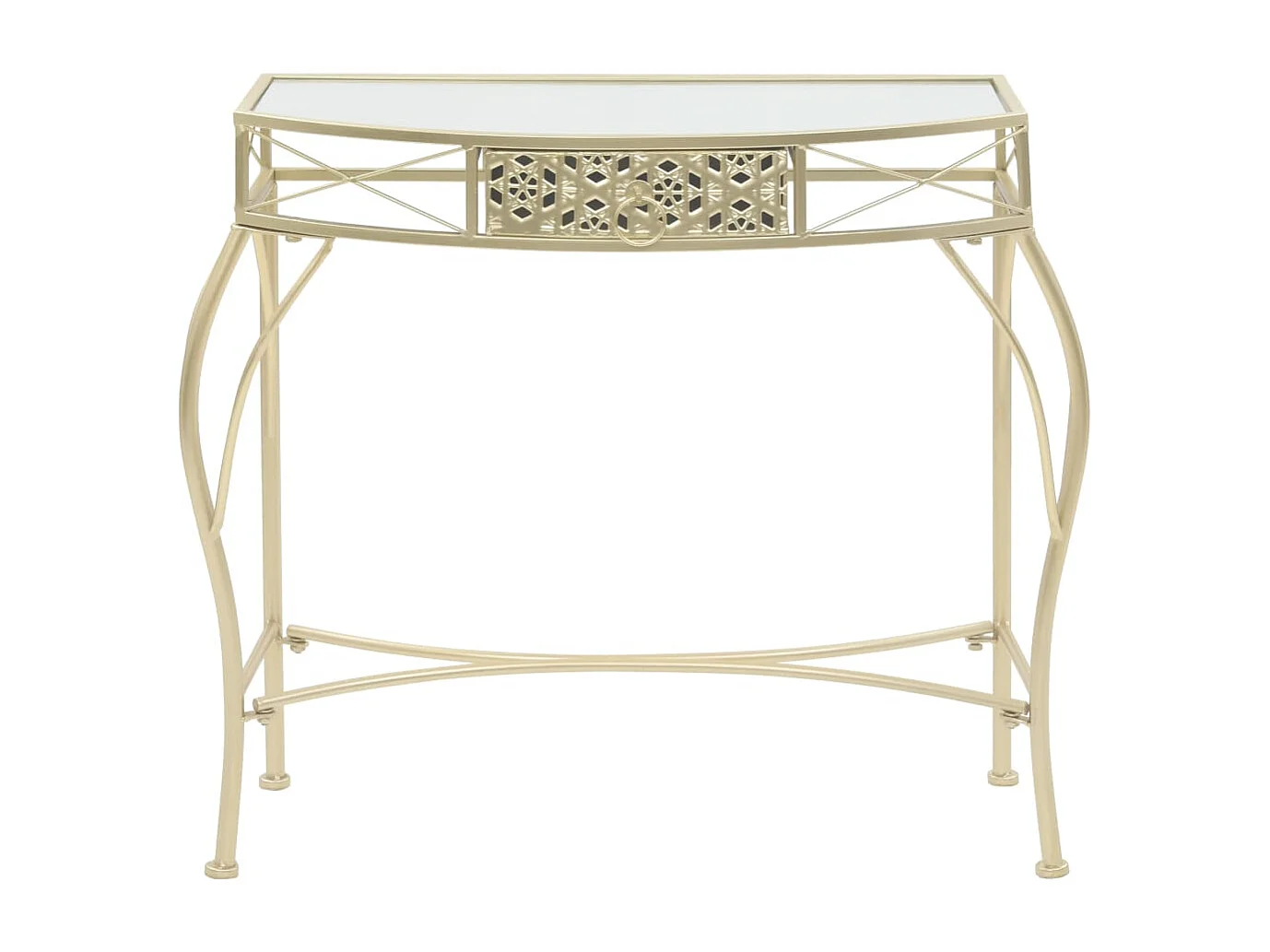 Mesa de apoio de estilo francês metal 82x39x76 cm dourado