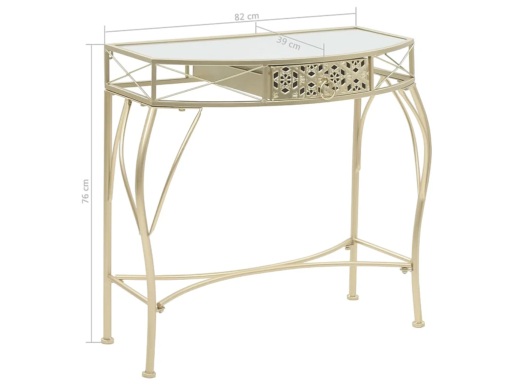 Table d'appoint Style français Métal 82 x 39 x 76 cm Doré
