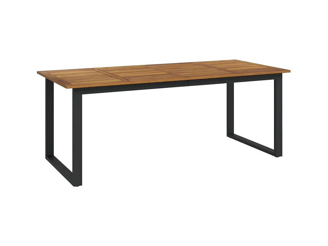 Tavolo Giardino con Gambe a U 200x90x75cm Legno Massello Acacia