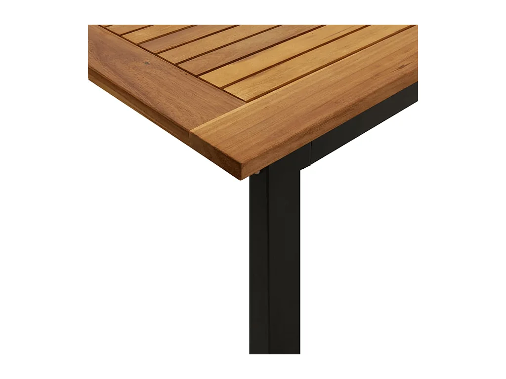 Tavolo Giardino con Gambe a U 200x90x75cm Legno Massello Acacia