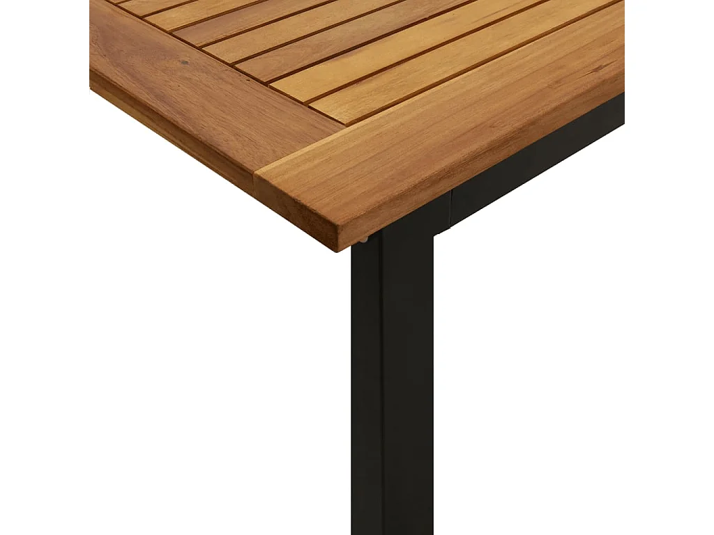 Mesa jardim c/ pernas em forma de U 200x90x75 cm acácia maciça