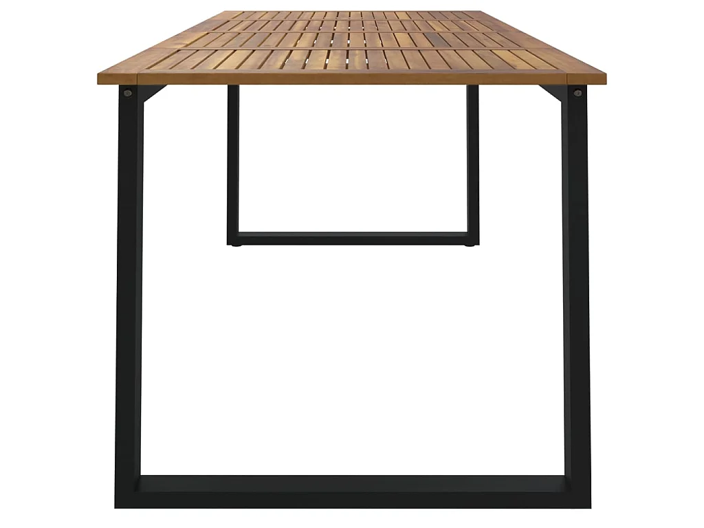 Tavolo Giardino con Gambe a U 200x90x75cm Legno Massello Acacia
