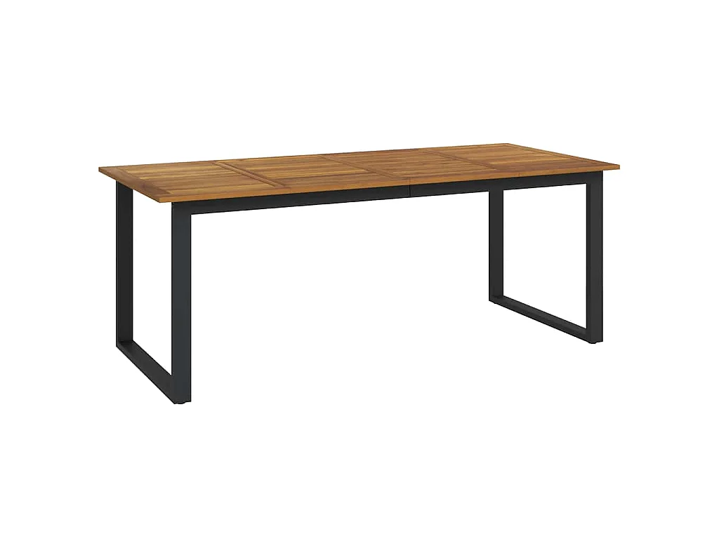 Table de jardin et pieds en forme de U 200x90x75 cm bois acacia