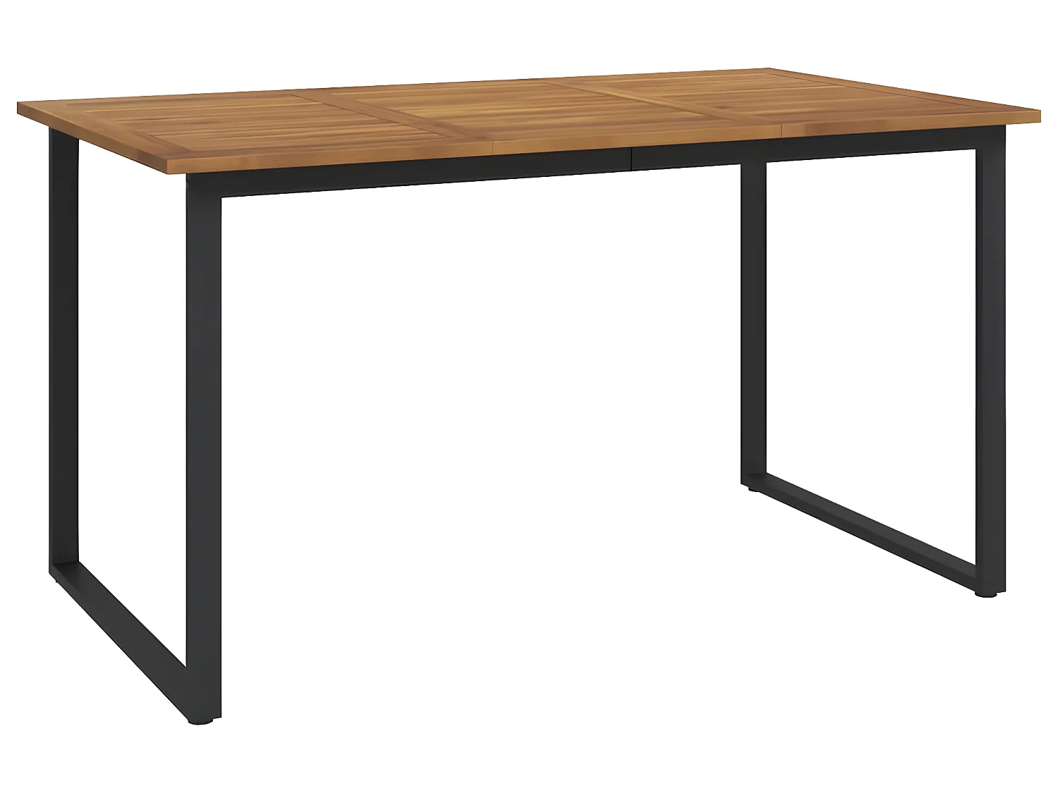 Table de jardin et pieds en forme de U 140x80x75 cm bois acacia