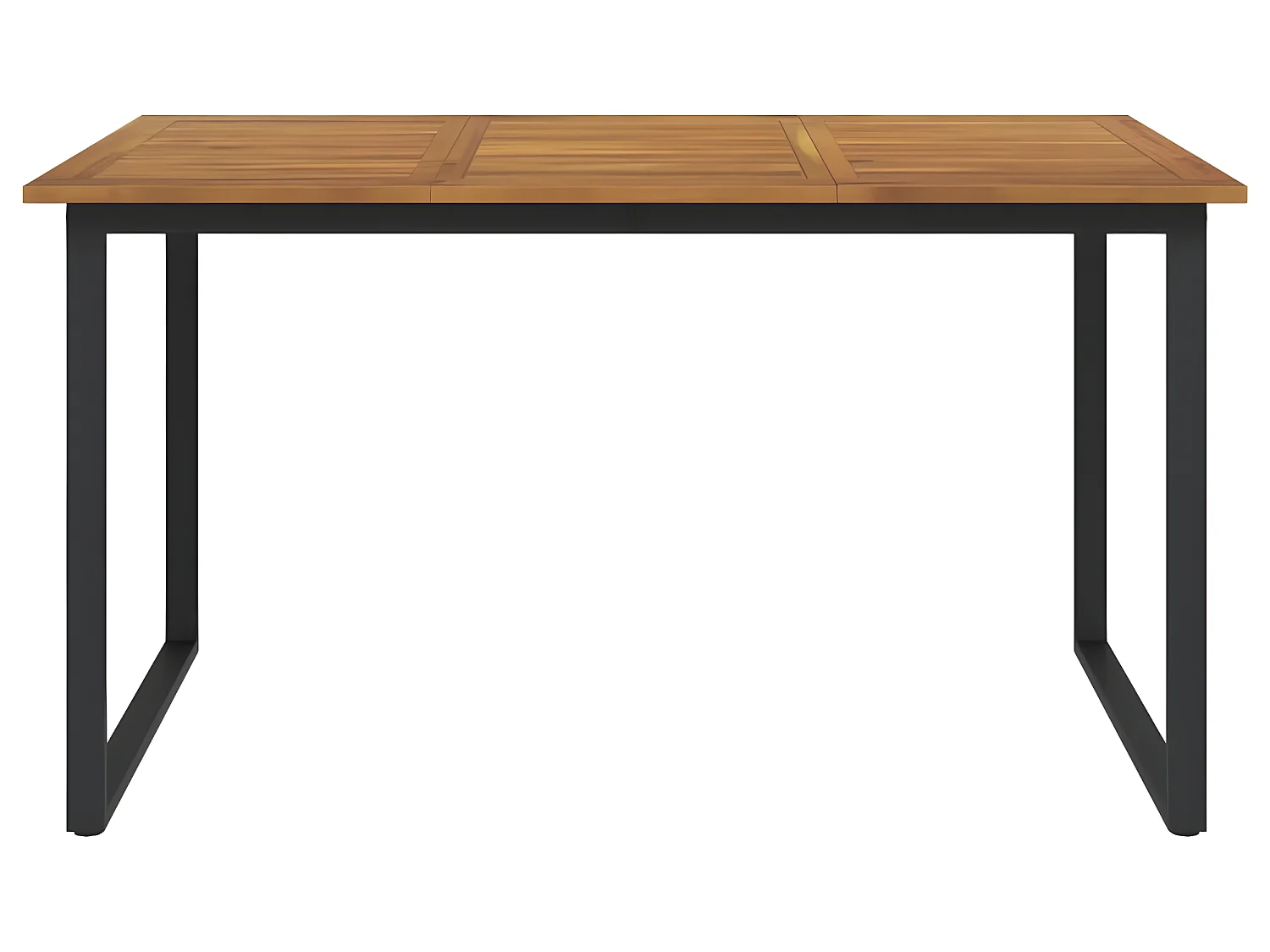 Table de jardin et pieds en forme de U 140x80x75 cm bois acacia