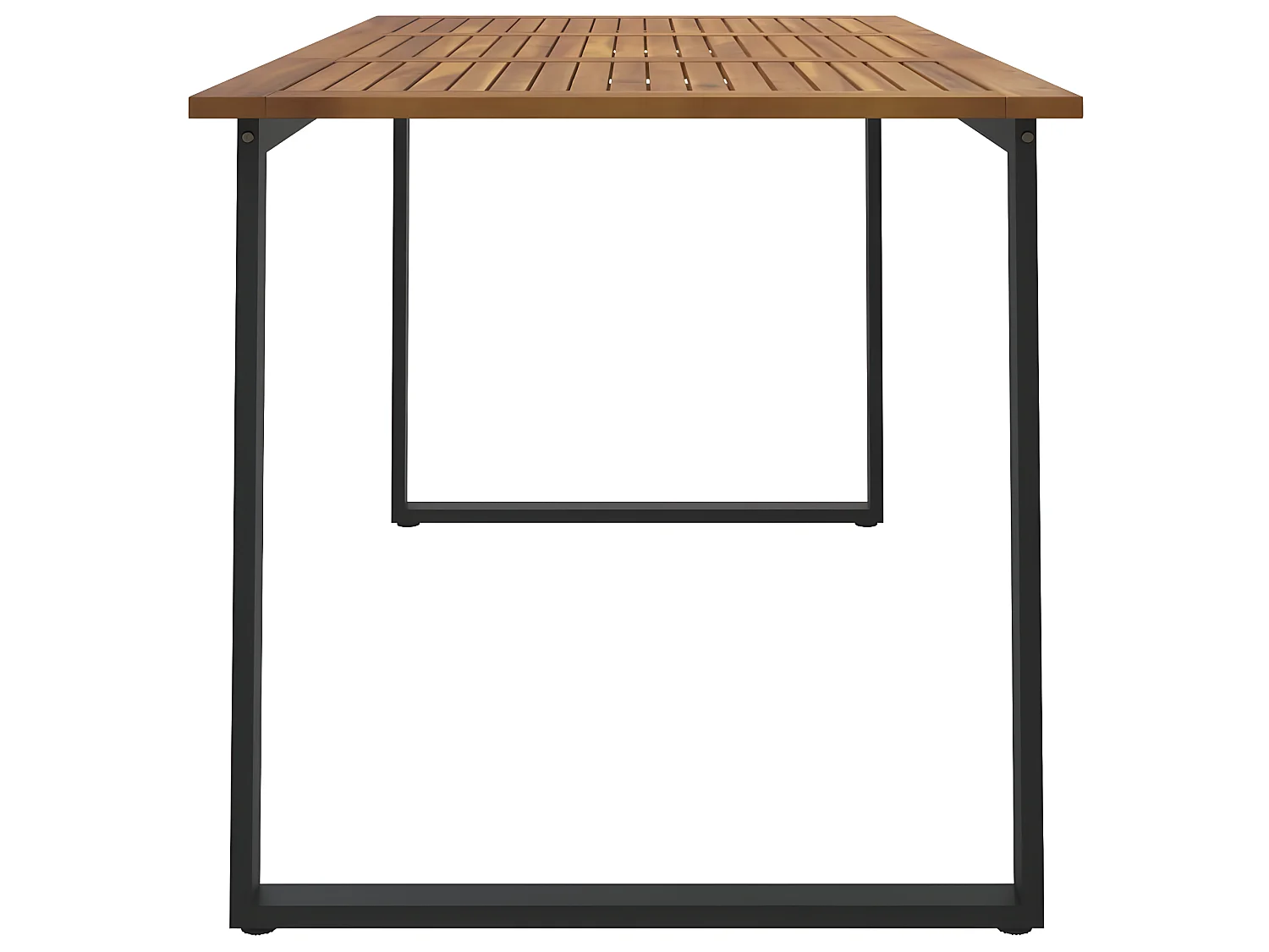 Table de jardin et pieds en forme de U 140x80x75 cm bois acacia