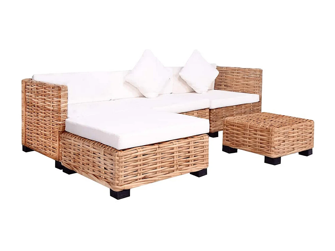 Ensemble de canapés 14 pcs Rotin naturel