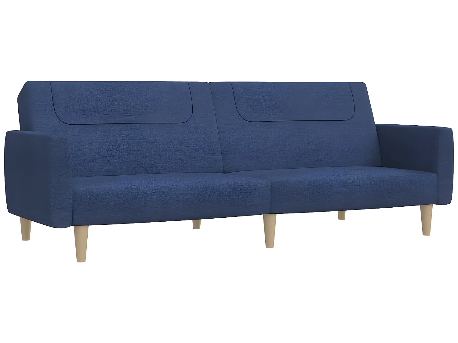 Canapé-lit à 2 places Bleu Tissu