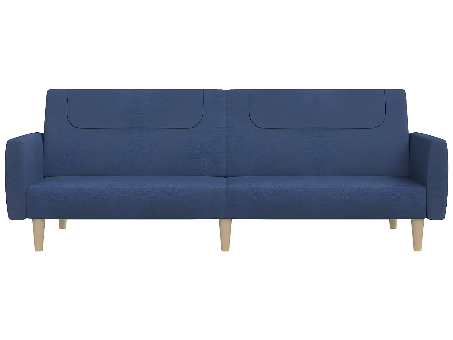 Canapé-lit à 2 places Bleu Tissu